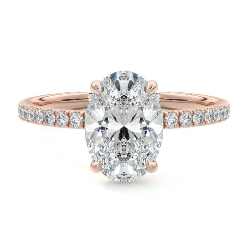 Mira - Oval Rose Gold Lab Grown Diamond Engagement Ring | Nura Lab