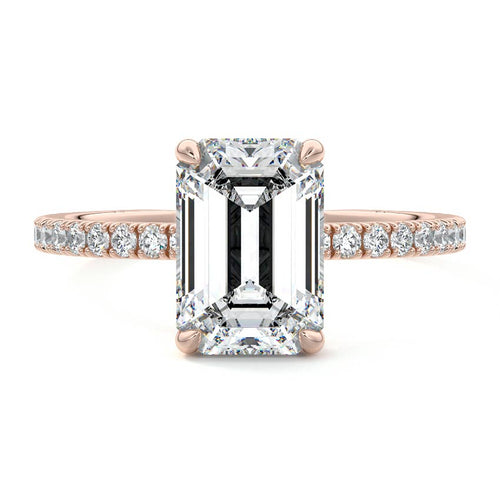 Mira - Emerald Cut Rose Gold Lab Grown Diamond Engagement Ring | Nura Lab