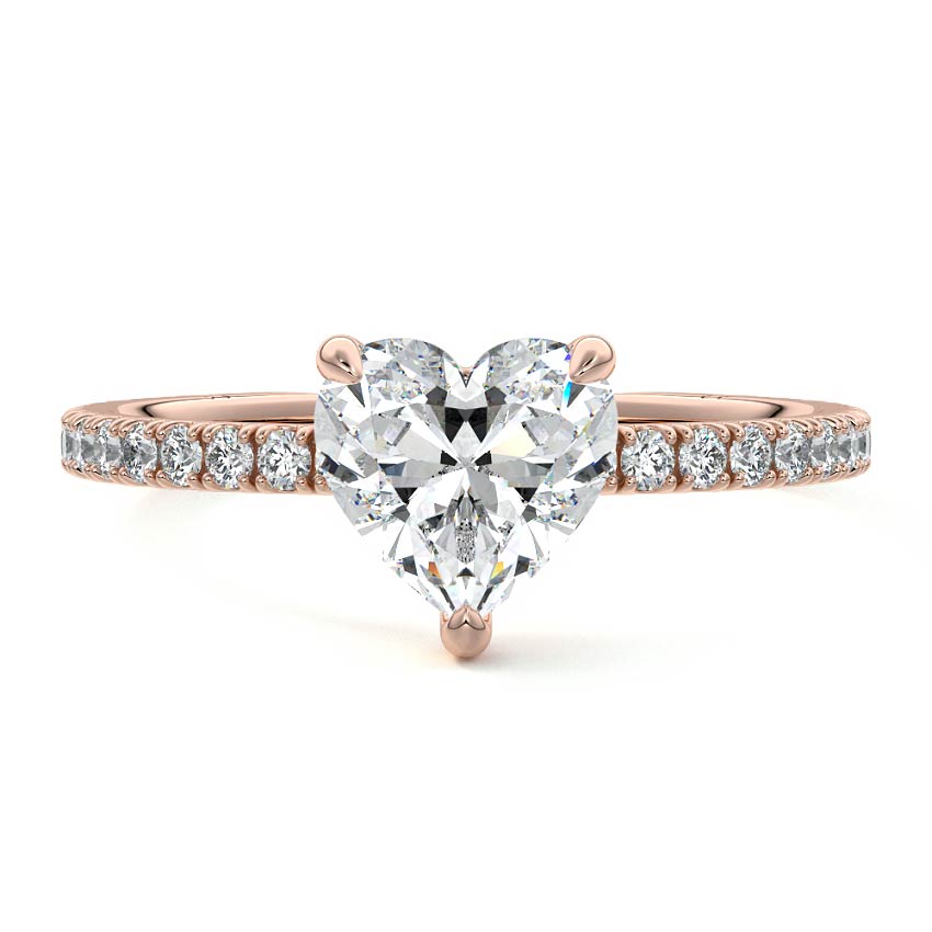 Mira - Heart Rose Gold Lab Grown Diamond Engagement Ring | Nura Lab