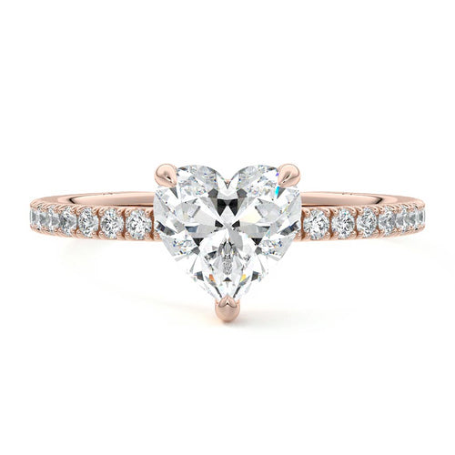 Mira - Heart Rose Gold Lab Grown Diamond Engagement Ring | Nura Lab