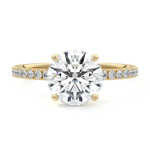 Mira - Round Yellow Gold Lab Grown Diamond Engagement Ring | Nura Lab