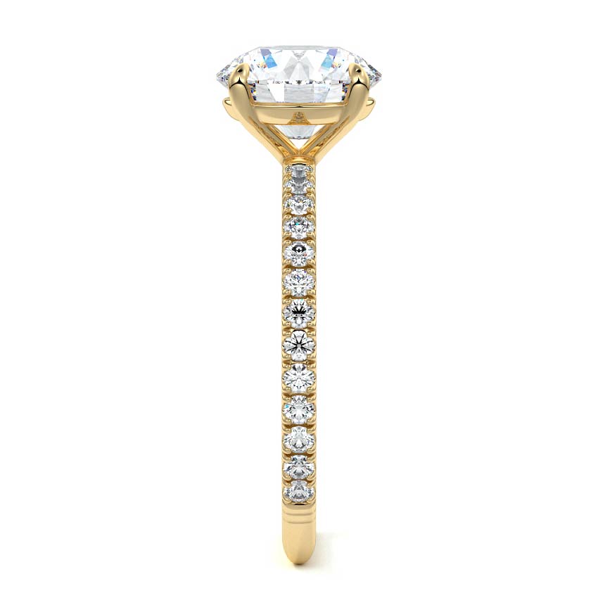 Mira - Round Yellow Gold Engagement Ring Side View | Nura Lab