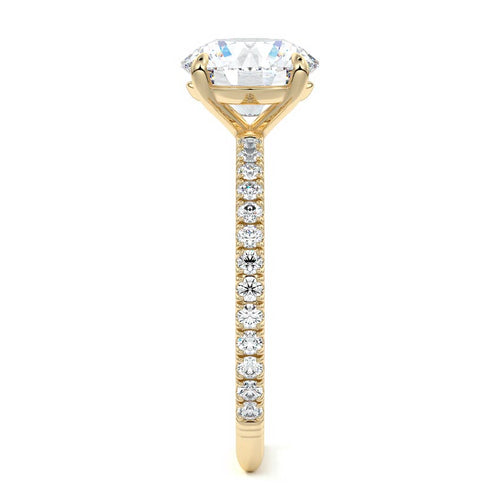 Mira - Round Yellow Gold Engagement Ring Side View | Nura Lab