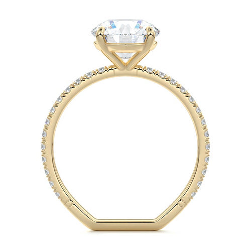 Mira - Round Yellow Gold Engagement Ring Profile View | Nura Lab