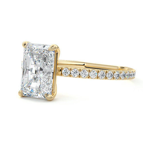 Mira - Radiant Yellow Gold Lab Grown Diamond Engagement Ring | Nura Lab