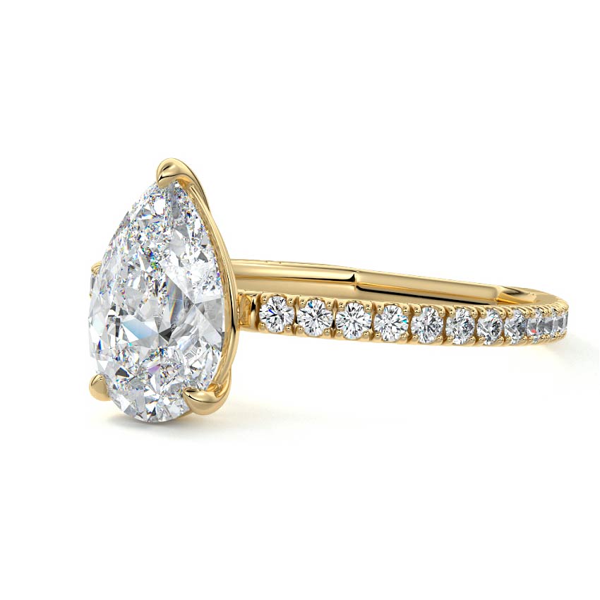Mira - Pear Yellow Gold Lab Grown Diamond Engagement Ring | Nura Lab