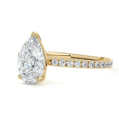 Mira - Pear Yellow Gold Lab Grown Diamond Engagement Ring | Nura Lab