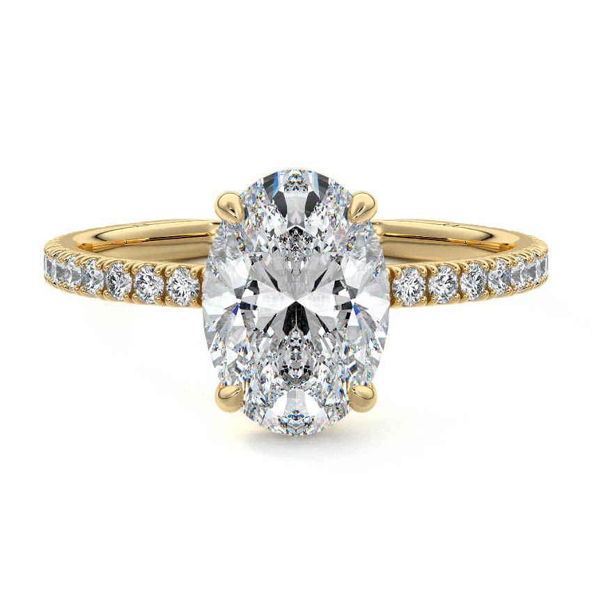 Mira - Oval Yellow Gold Lab Grown Diamond Engagement Ring | Nura Lab