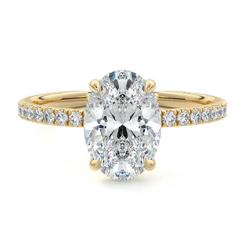 Mira - Oval Yellow Gold Lab Grown Diamond Engagement Ring | Nura Lab