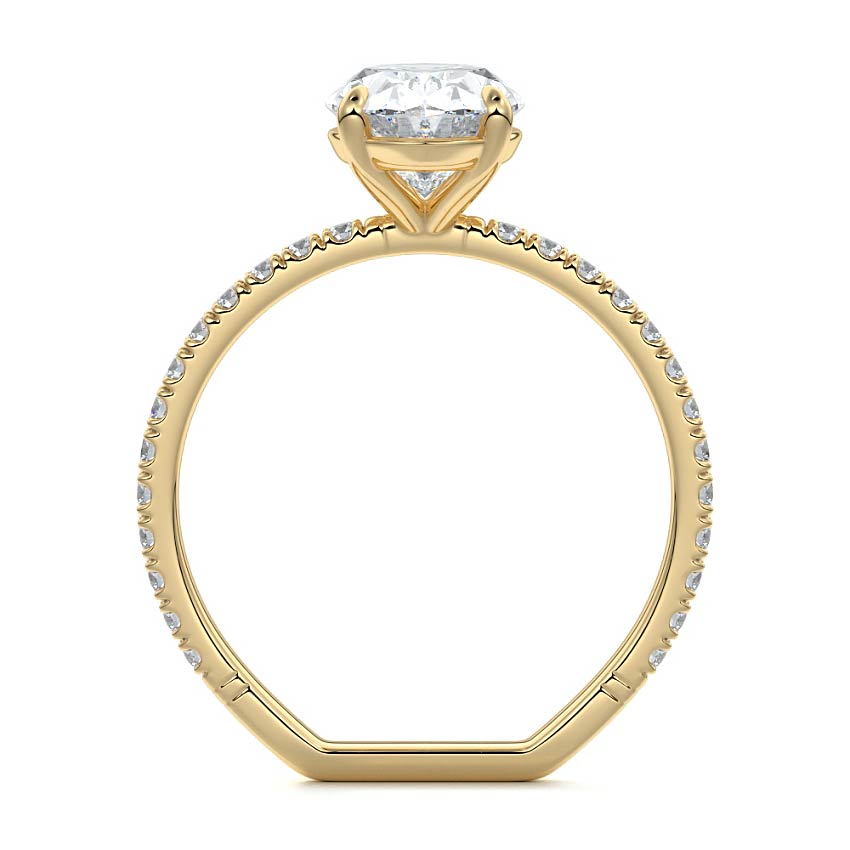 Mira - Oval Yellow Gold Lab Grown Diamond Engagement Ring | Nura Lab