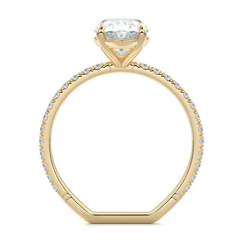 Mira - Oval Yellow Gold Lab Grown Diamond Engagement Ring | Nura Lab