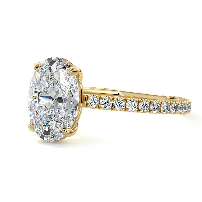 Mira - Oval Yellow Gold Lab Grown Diamond Engagement Ring | Nura Lab