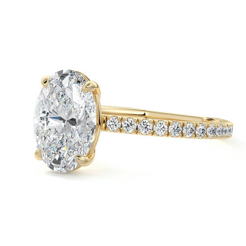 Mira - Oval Yellow Gold Lab Grown Diamond Engagement Ring | Nura Lab