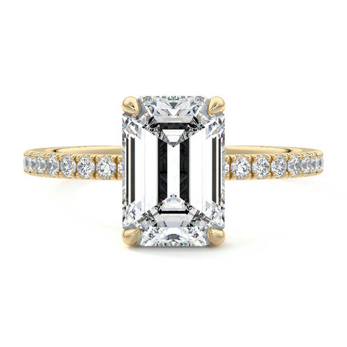 Mira - Emerald Cut Yellow Gold Lab Grown Diamond Engagement Ring | Nura Lab