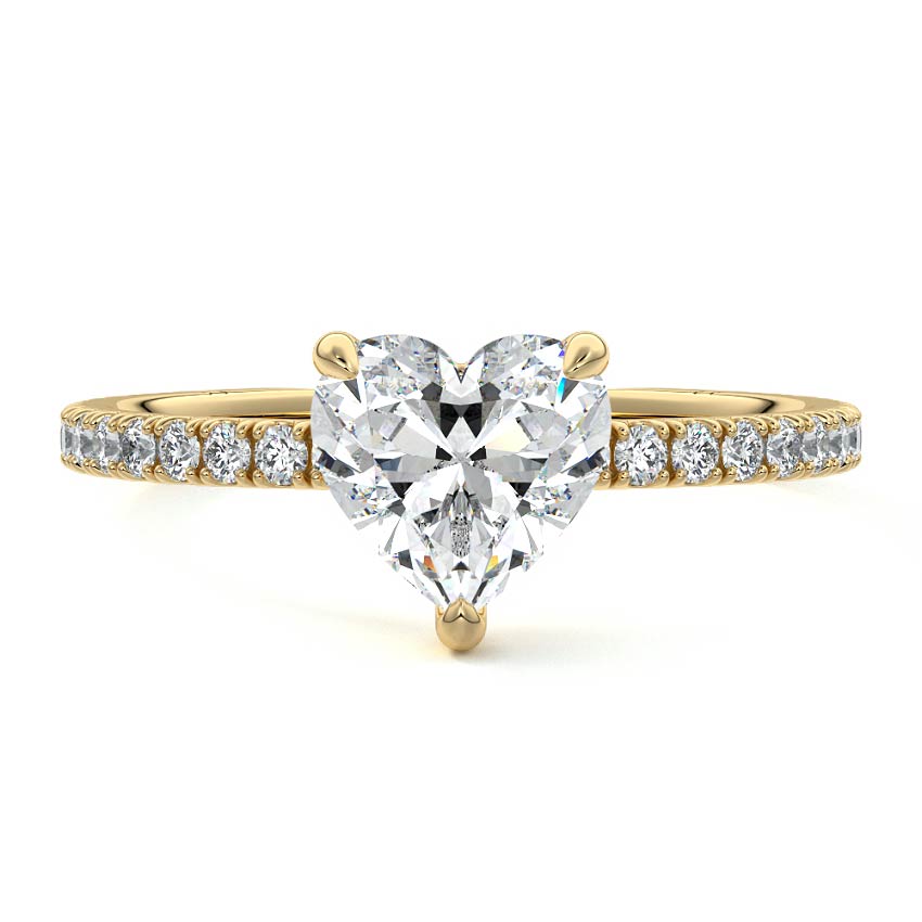 Mira - Heart Yellow Gold Lab Grown Diamond Engagement Ring | Nura Lab