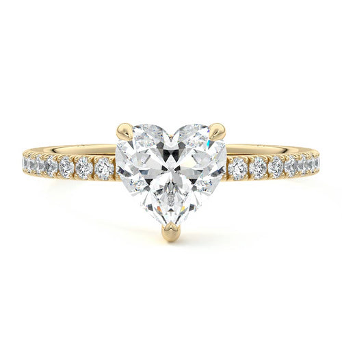 Mira - Heart Yellow Gold Lab Grown Diamond Engagement Ring | Nura Lab