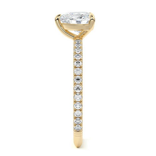 Mira - Heart Yellow Gold Engagement Ring Side View | Nura Lab