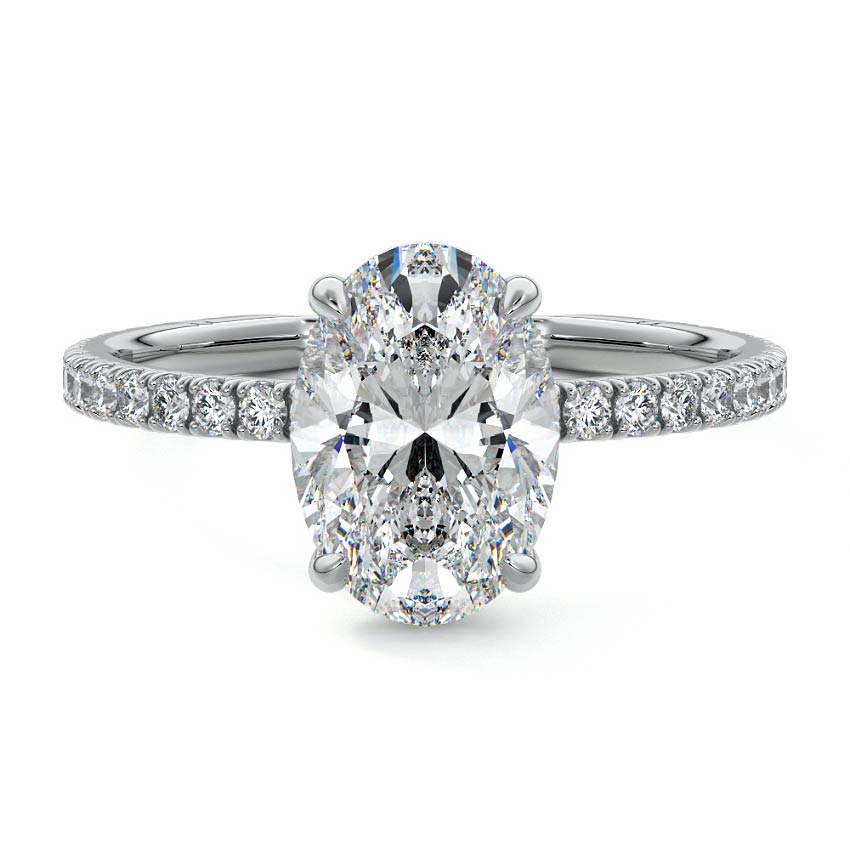 Mira - Oval White Gold Lab Grown Diamond Engagement Ring | Nura Lab