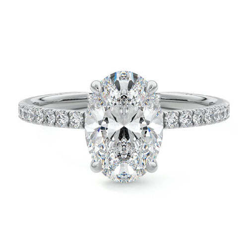 Mira - Oval White Gold Lab Grown Diamond Engagement Ring | Nura Lab