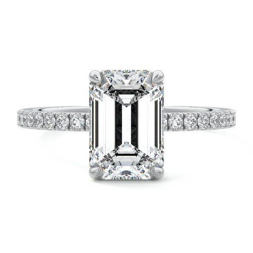 Mira - Emerald Cut White Gold Lab Grown Diamond Engagement Ring | Nura Lab