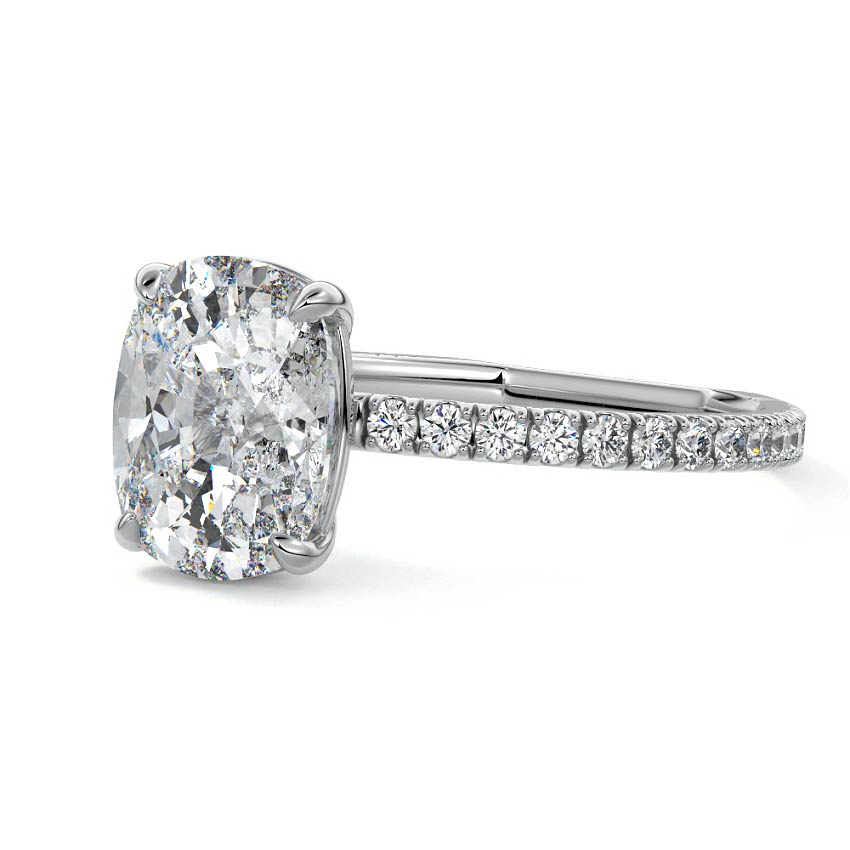 Mira - Cushion White Gold Lab Grown Diamond Engagement Ring | Nura Lab