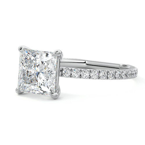 Mira - Princess White Gold Lab Grown Diamond Engagement Ring | Nura Lab