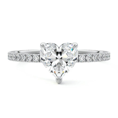 Mira - Heart White Gold Lab Grown Diamond Engagement Ring | Nura Lab