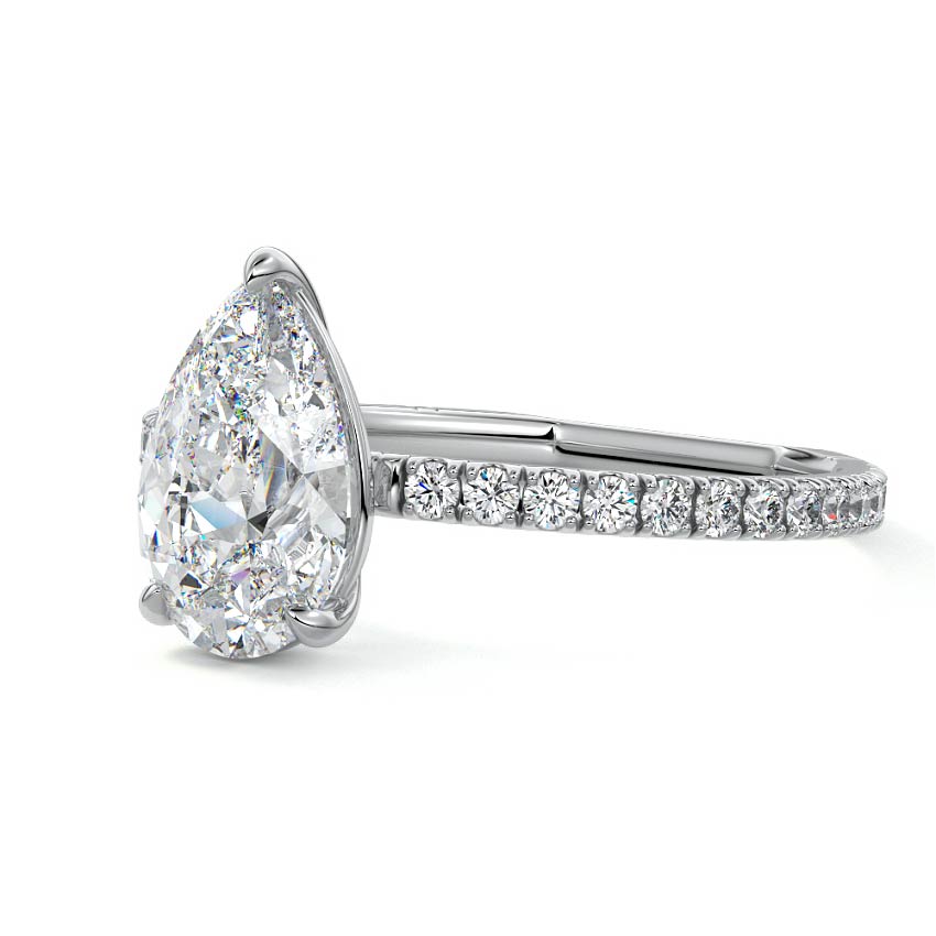 Mira - Pear Platinum Lab Grown Diamond Engagement Ring | Nura Lab