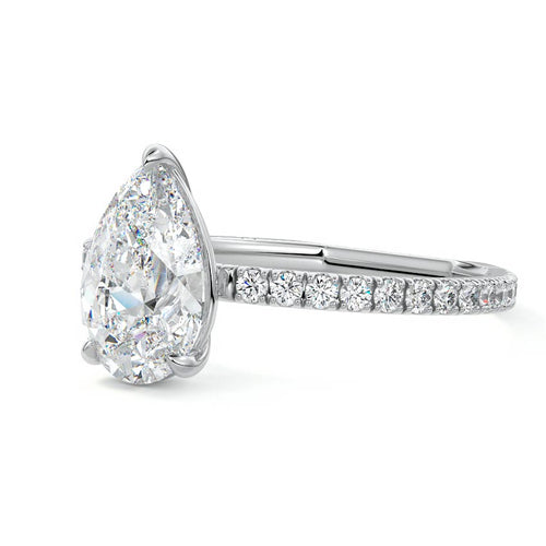 Mira - Pear Platinum Lab Grown Diamond Engagement Ring | Nura Lab