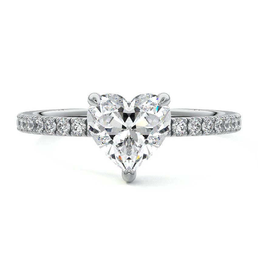 Mira - Heart Platinum Lab Grown Diamond Engagement Ring | Nura Lab