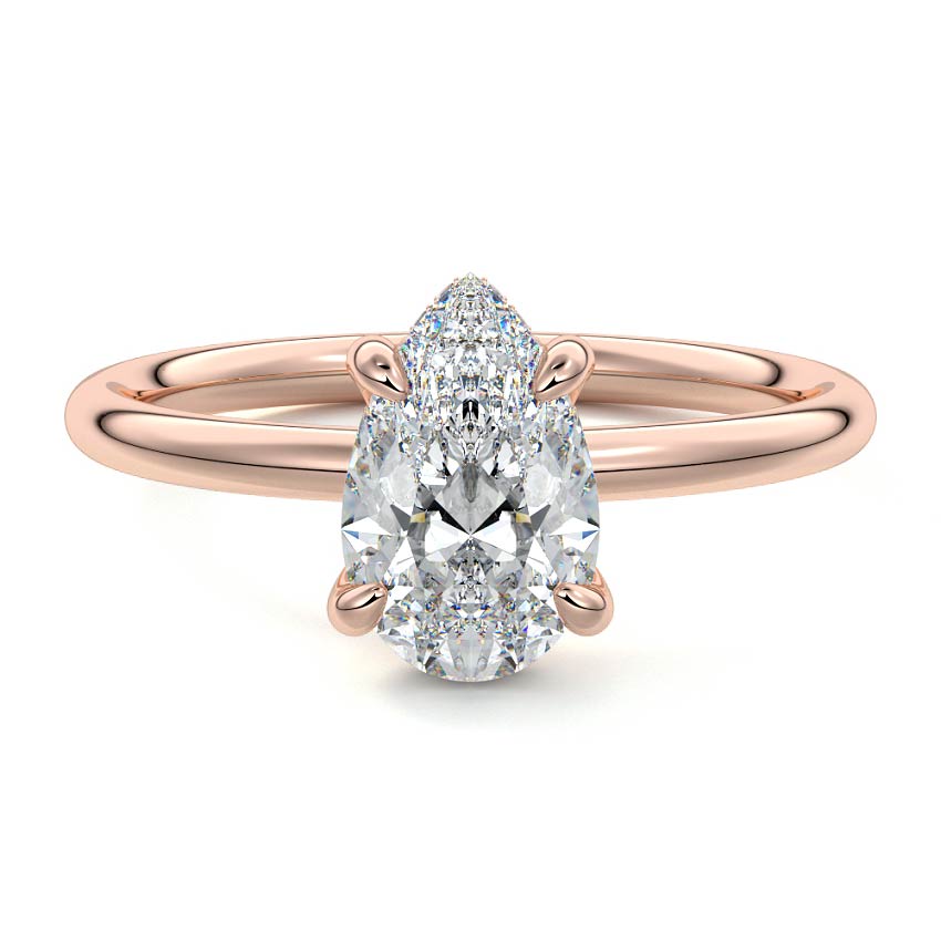 Mireya - Pear Rose Gold Lab Grown Diamond Engagement Ring | Nura Lab