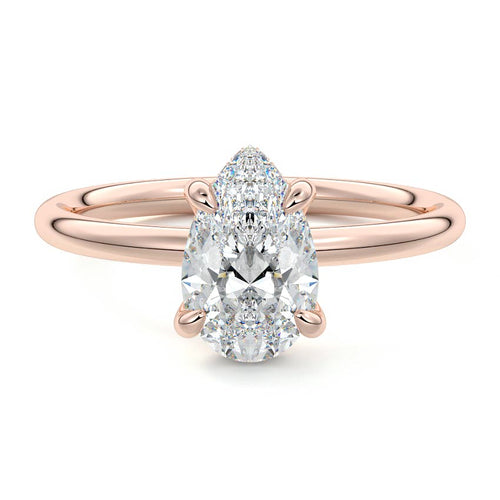 Mireya - Pear Rose Gold Lab Grown Diamond Engagement Ring | Nura Lab