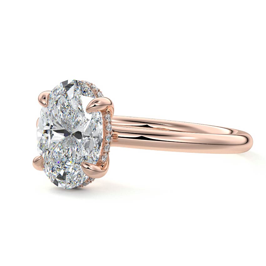 Mireya - Oval Rose Gold Lab Grown Diamond Engagement Ring | Nura Lab