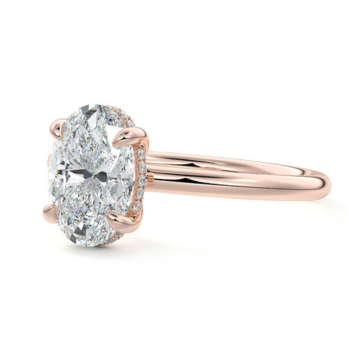 Mireya - Oval Rose Gold Lab Grown Diamond Engagement Ring | Nura Lab