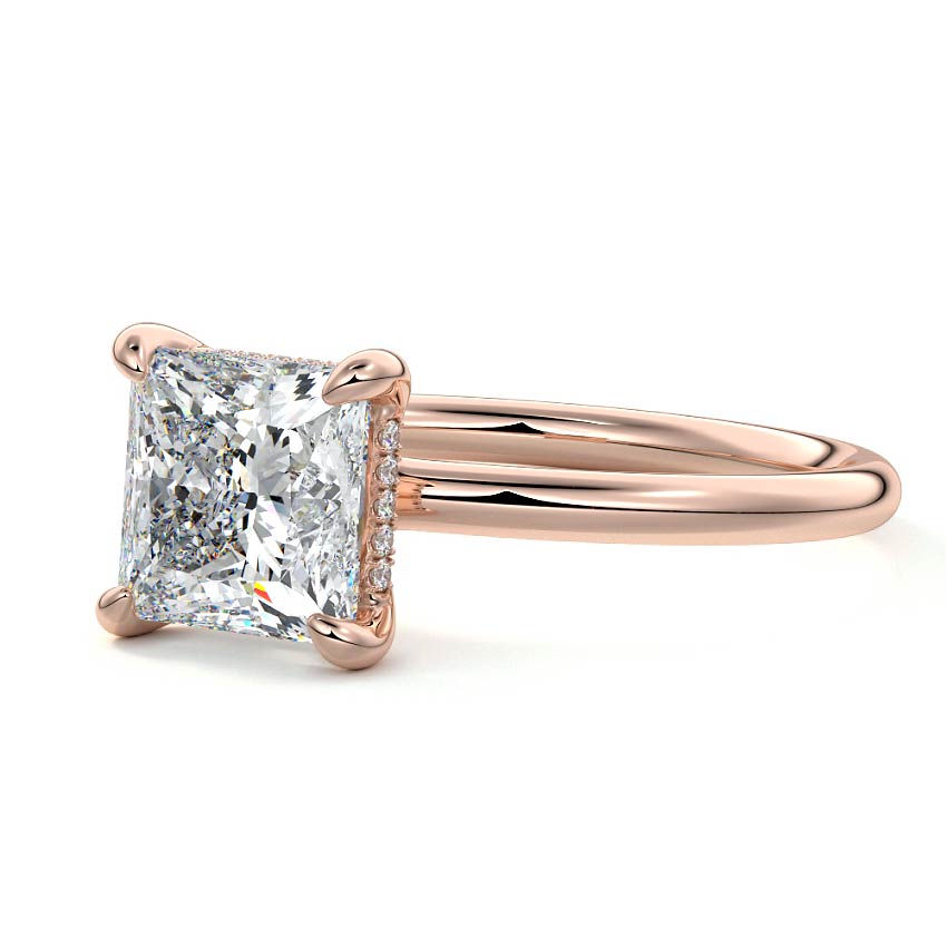 Mireya - Princess Rose Gold Lab Grown Diamond Engagement Ring | Nura Lab