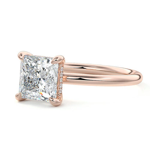 Mireya - Princess Rose Gold Lab Grown Diamond Engagement Ring | Nura Lab