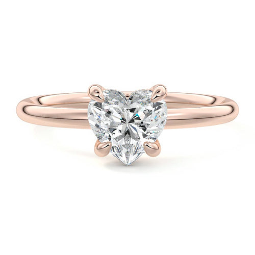 Mireya - Heart Rose Gold Lab Grown Diamond Engagement Ring | Nura Lab