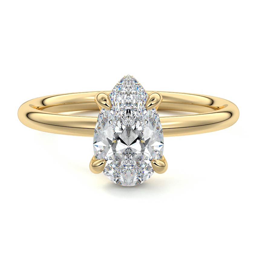 Mireya - Pear Yellow Gold Lab Grown Diamond Engagement Ring | Nura Lab
