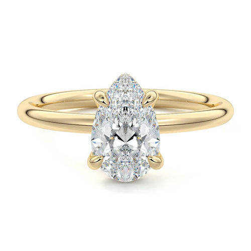 Mireya - Pear Yellow Gold Lab Grown Diamond Engagement Ring | Nura Lab
