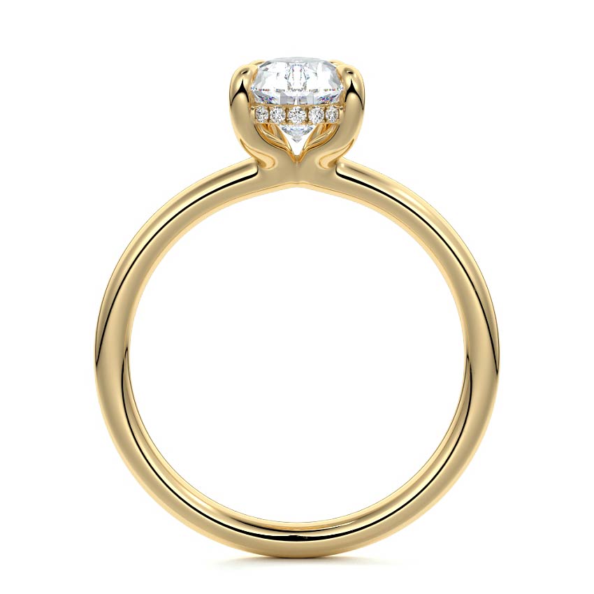 Mireya - Pear Yellow Gold Engagement Ring Profile View | Nura Lab