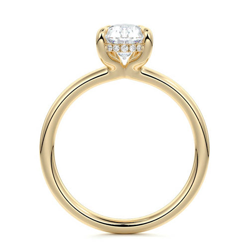 Mireya - Pear Yellow Gold Engagement Ring Profile View | Nura Lab