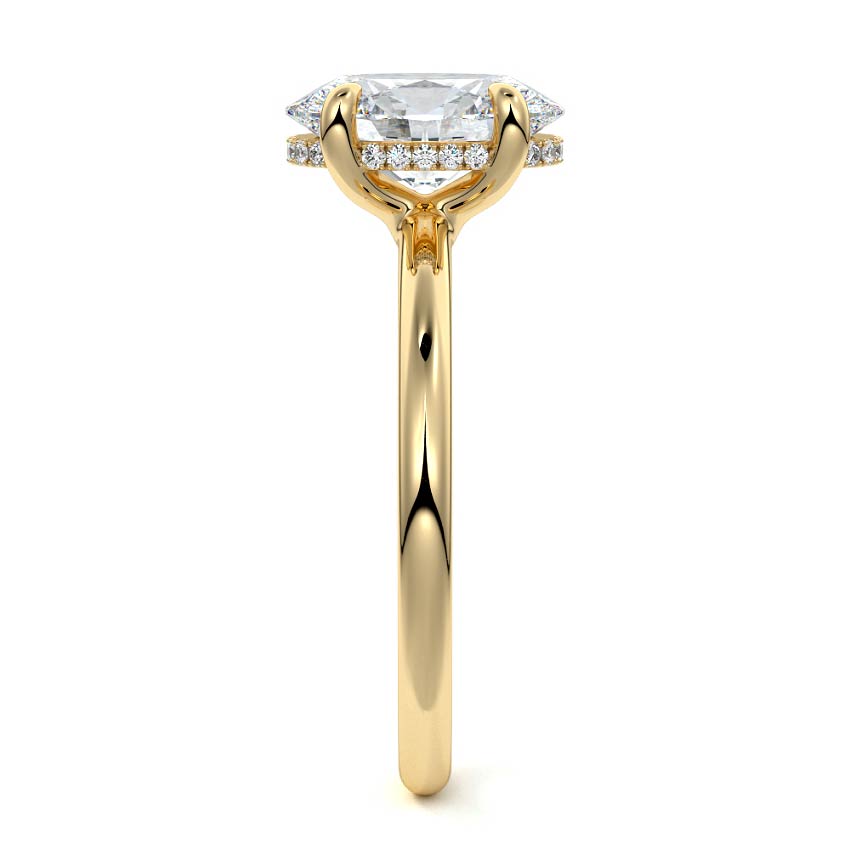 Mireya - Oval Yellow Gold Engagement Ring Side View | Nura Lab