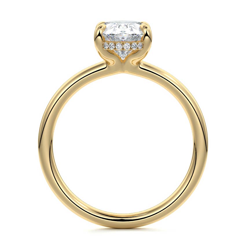 Mireya - Oval Yellow Gold Engagement Ring Profile View | Nura Lab