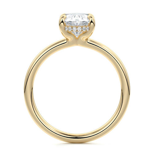Mireya - Oval Yellow Gold Engagement Ring Profile View | Nura Lab