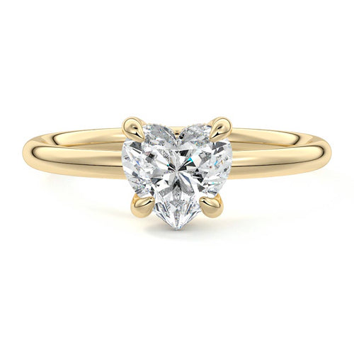 Mireya - Heart Yellow Gold Lab Grown Diamond Engagement Ring | Nura Lab