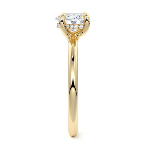 Mireya - Heart Yellow Gold Engagement Ring Side View | Nura Lab