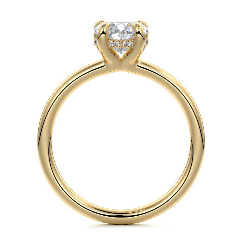 Mireya - Heart Yellow Gold Engagement Ring Profile View | Nura Lab