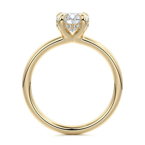 Mireya - Heart Yellow Gold Engagement Ring Profile View | Nura Lab