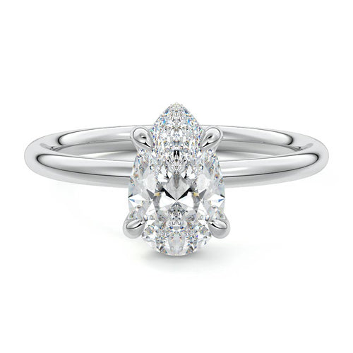 Mireya - Pear White Gold Lab Grown Diamond Engagement Ring | Nura Lab
