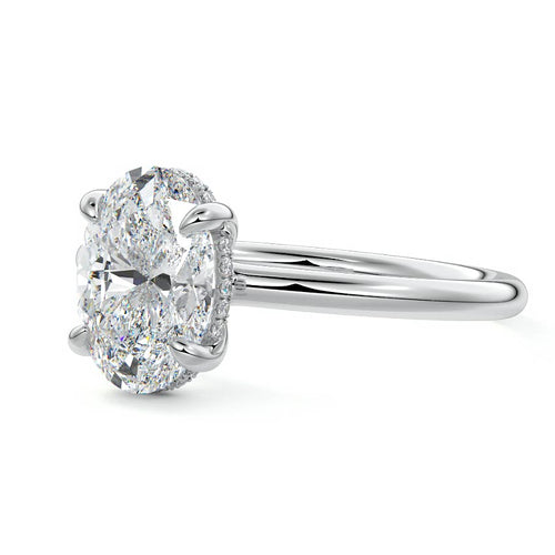Mireya - Oval White Gold Lab Grown Diamond Engagement Ring | Nura Lab